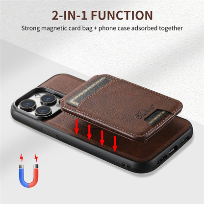 2 in 1 Magnetic Detachable Card Holder Leather Wallet Case for iPhone 