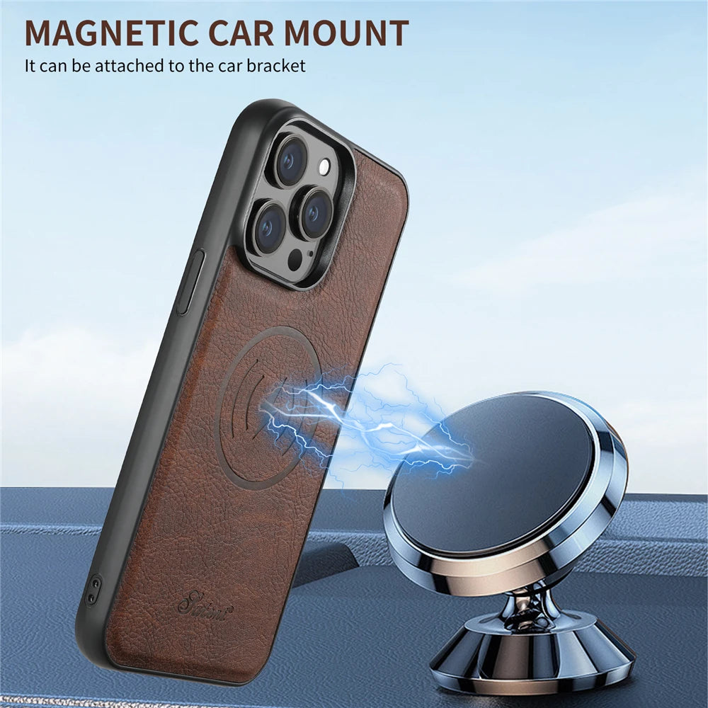 2 in 1 Magnetic Detachable Card Holder Leather Wallet Case for iPhone 